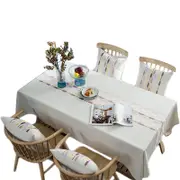 Catzon Embroidery Cotton Linen Tablecloth Kitchen Decoration-Purple