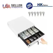 13" Heavy Duty Compact White Manual Push-Open Cash Drawer with 4Bill/5Coin Till