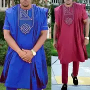 African Men Dashiki Embroidery African Clothes For Men Riche Bazin Mens Suit Top