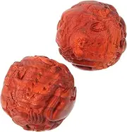 1Pair Wooden Hand Massage Balls Durable Practical for Relaxation Muscle Relief for Exercise and Physical Therapy of Smooth Handballs