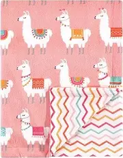 Hudson Baby Unisex Baby Plush Mink Blanket, Llama, One Size