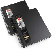 Spiral Sketch Book 9x12 Drawing Pad 2 Pack 200 Sheets Sketch Pads for Drawing...