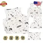 Durable Cartoon Twin Bedding Set - Flat, Fitted Sheet & Pillowcase for Kids