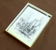 Set of 8 vintage note cards w/envelopes, San Francisco scene by Alec Stern