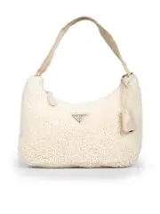 Re-Edition 2000 Beige Shearling Shoulder Bag