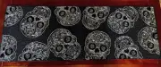 Christian Siriano Beaded Skull Table Runner Black & Silver Centerpiece 13" x 36"
