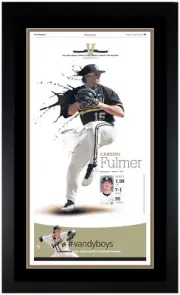 2014 Vanderbilt Commodores CWS Champs Matted & Framed Photo 17x28 Carson Fulmer