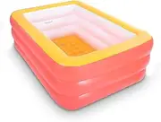 XFlated Kiddie Pools, Inflatable Swimming Pool with Soft Floor, Durable 58 inches Swim Play Kids Pool for Garden or Backyard or Indoor (58 Orange)