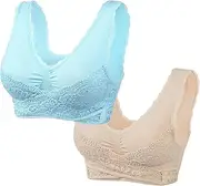 [Generic] Sexy Sports Bras for Women Buckle Lace Underwear Without Steel Ring Support Small (B-10, S)