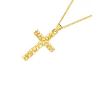 9ct Gold Cobblestone Cross Pendant