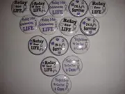 Relay for Life sayingsbuttons flat back or pin badge cabochons embellish magnet