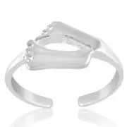 Hang Ten Design Toe Ring Genuine Solid Sterling Silver 925 Size Adjustable