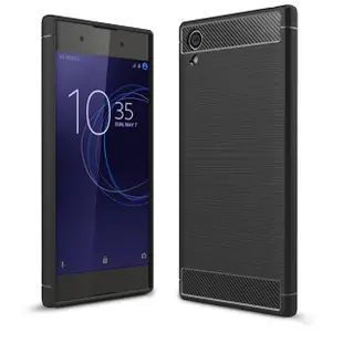 【YANG YI 揚邑】Sony Xperia XA1 plus 5.5吋 碳纖維拉絲紋軟殼散熱防震抗摔手機殼