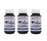 3 x Nature's Goodness Macula Saffron 60 Caps Natures Lutein Zeaxanthin BioPerine