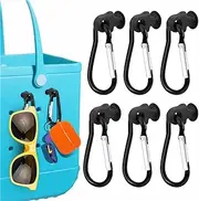 TOFBS Bogg Bag Accessories Plastic Hooks Multi-Purpose Key Holder Clip Insert Charm Bag Hook Bag Accessories Set Beach Shopping Bag (Black)
