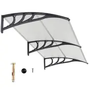 Costway 2x1m Outdoor Front Door Patio Window Awning Canopy Transparent Sunlight Shelter Patio