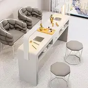 PP-Kic Freestanding Modern Space Saving Manicure Table, Light Luxury Beautician Manicure Table, Manicure Table with Dust Collector, Makeup Salon Beauty Workstation, Manicure Equipment,160cm