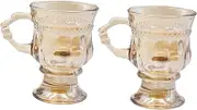 LABRIMP Modern Heat Resistant Glass Goblets 125ml Set of 2 for Whiskey Wine Martinis Home Decor and Parties