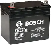 [Bosch] BAC12-33 12V 33AH VRLA AGM Rechargeable Deep Cycle Battery, Black