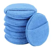 6 Pack 5 Inch Microfiber Wax Applicator Pads Buffing Detail Polishing Foam Pads