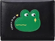 [Sunwel Fashion] Girls Cute 3D Puppy Mini Wallet Tiny Wallet Cash Pocket Card Holder ID Window Purse for Women, 353BLACK, Duck