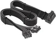 JOYJOM 12VHPWR 90 Degree Adapter for Corsair: PCIE 5.0 16AWG 600W Dual 8 Pin PCIe to 16 12+4 RTX 4090 4080 3090TI 4070Ti Graphics Card GPU, ONLY Corsair Power Supply (Type B)