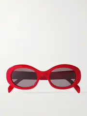 [CELINE Eyewear] CELINE Eyewear - Triomphe Oval-frame Acetate Sunglasses - Red - One size One size Red