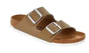 Birkenstock Arizona PATENT Two-Strap Comfort Sandal - FOSSIL- 11 (EU 42) Narrow
