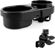00 Stroller Snack Tray with Cup Holder Pushchair Snack Catcher 360° Rotating Drink Holder Reusable Stroller Organizer with Adjustable Buckle Anti-Slip Baby Bottle Holder for Strollers