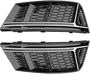 Compatible For Audi A4 B9 Standard Bumper 2016-2019 Front Bumper Fog Lamp Cover Fog Light Trim Honeycomb Mesh Grilles