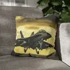 CUSHION COVER PILLOW CASE|FIGHTER JET PLANE IN SUNSET #2