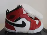 NIKE JORDAN 1 CRIB BOOTIE "CHICAGO LOST AND FOUND" VAR RED SZ 4c [AT3745-612]