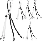 10 Pcs Mask Hat Lanyard Removable Flexible Cap Straps Double Clip for Windproof Sun Protection for Ages