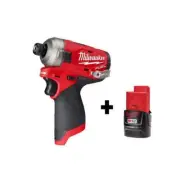 Milwaukee 1/4"Hex Impact Driver 12V Li-ion Brushless Cordless 3000-RPM + Battery