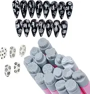 Nail Pen Stamping Plate, Nail Stamping Kit, Nail Design Tools, Double Head Dotting Tools, Nail Stamp Pen Nail Stamping Kit with Double Head Dotting Tools for Nail Design