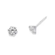 9ct White Gold Cubic Zirconia Stud Earrings in Clear