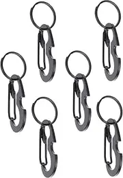 LOORGVEL 6Pcs D Shaped Outdoor Buckle Snap Hook Multifunctional Key Chain Clips for Climbing Hiking and Camping Tools Practical and Convenient Carabiner Keychains