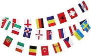 BESPORTBLE 2024 Euro Football Flags, 2024 Olympicsflag Bunting Flags Outdoor Flag World Flag Banner Decoration for School, Sports Events, Party