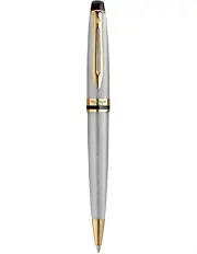 [Waterman] Expert Black Lacquer Chrome Trim Ball Pen in Silver