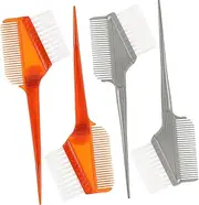 BELLIFFY Professional Hair Coloring Tools 4pcs Hair Dye Brush Set Double-sided Brush Comb Slip Handle for Barber Shops