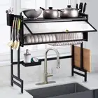 Over Sink Dish Drying Rack, Above Sink Drainage Rack for Kitchen Storage of D...