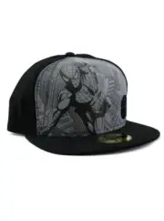 New Era Spider-Man 59fifty Custom Fitted Hat Size 7 1/4 Marvel Comics Black