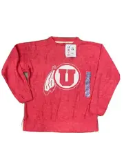 Bottom Drawers Ladies Runway Terry Utah Logo Red Pullover Large