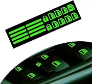 Pack-1 Car Control Switch Luminous Sticker, A Set of 20 Appliques Night Precise Positioning Car Button, Window Lift Portable Identification Sticker, Universal for Cars (Fluorescence Green)