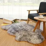 Real Sheepskin Rug Fluffy Sheepskin Throw Genuine Sheepskin Rug Sheepskin Seat Covers for Chairs Recliner Sofa (70X100cm)