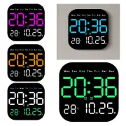 Large LED Digital Wall Clock Remote Control Temperature Date Week Display Adjust