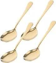 CONGARTENO Elegant Large Gold Stainless Steel Serving Spoons Set for Hotel Catering Metal Utensils