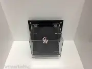 Acrylic Perspex Wall Mounted Cap Hat Display Case Premium Gloss Black Clear