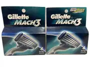 8 Gillette MACH3 Razors Blades Cartridges RefillsOLD PACKAGE