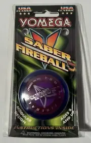 Yomega Vintage Saber Wing Fireball Yo-Yo Collectible In Original Blue/Purple